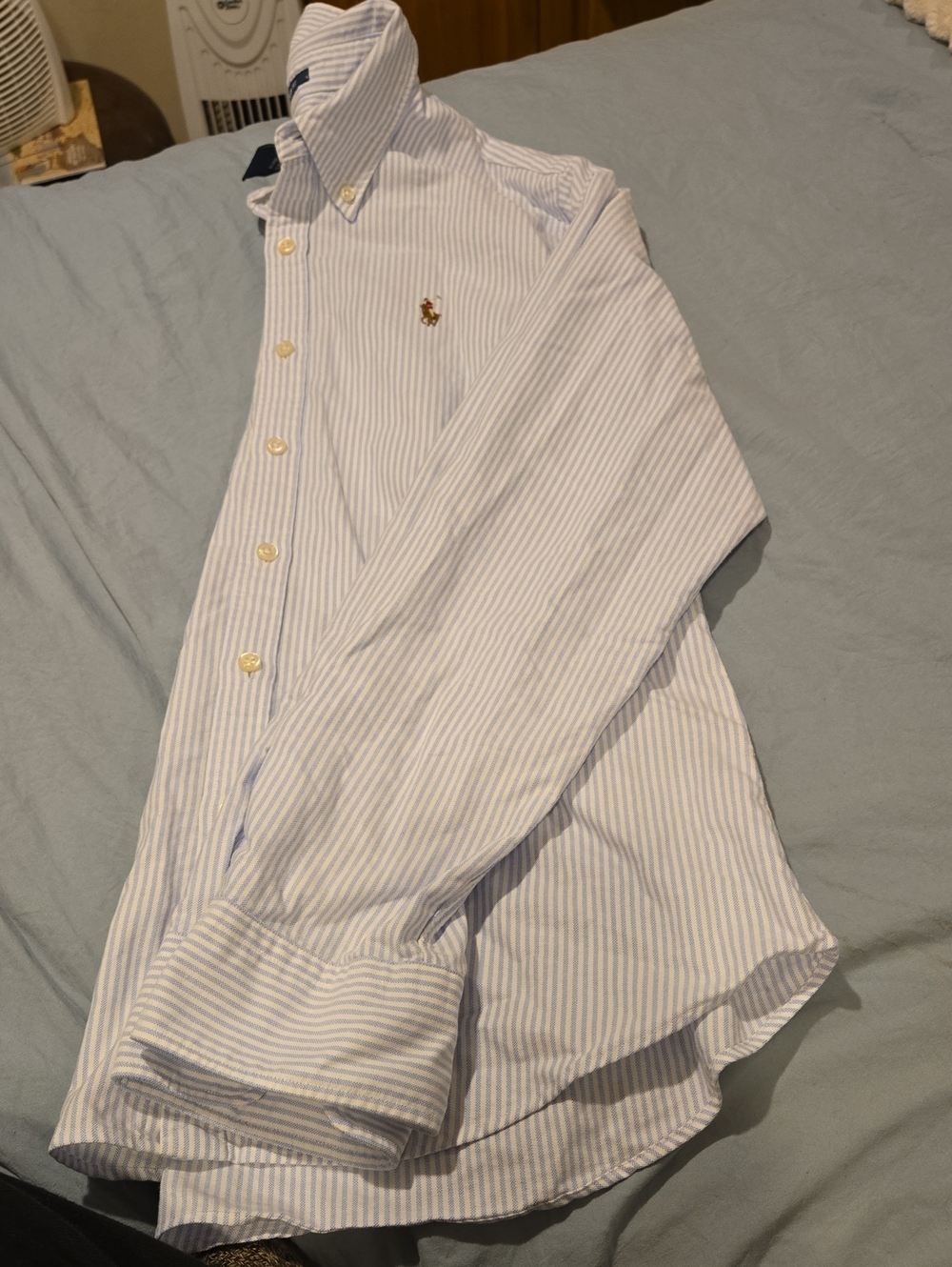 Polo by Ralph Lauren-Style Light Blue Stripe Button-Down Shirt - Picture 4 of 5